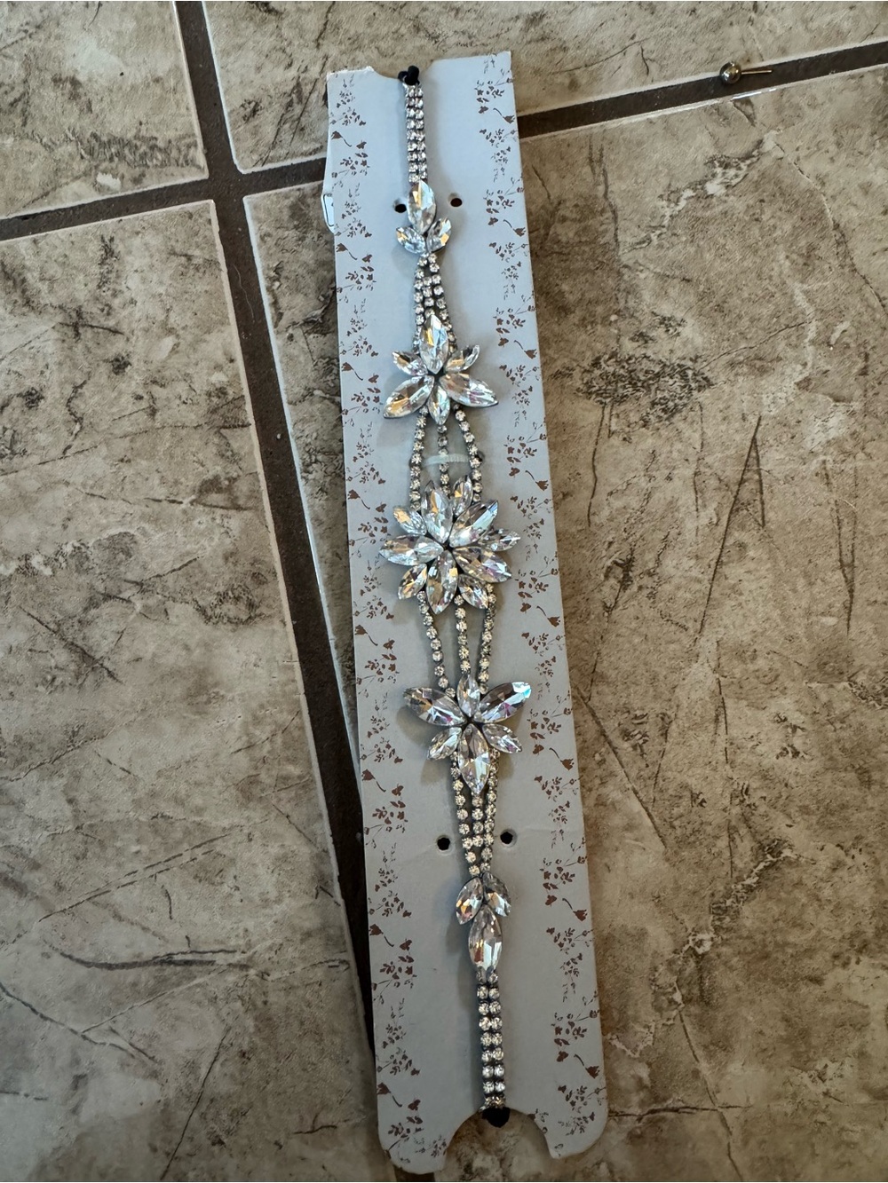 Crystal Floral Statement Headband - Clear Iridescent